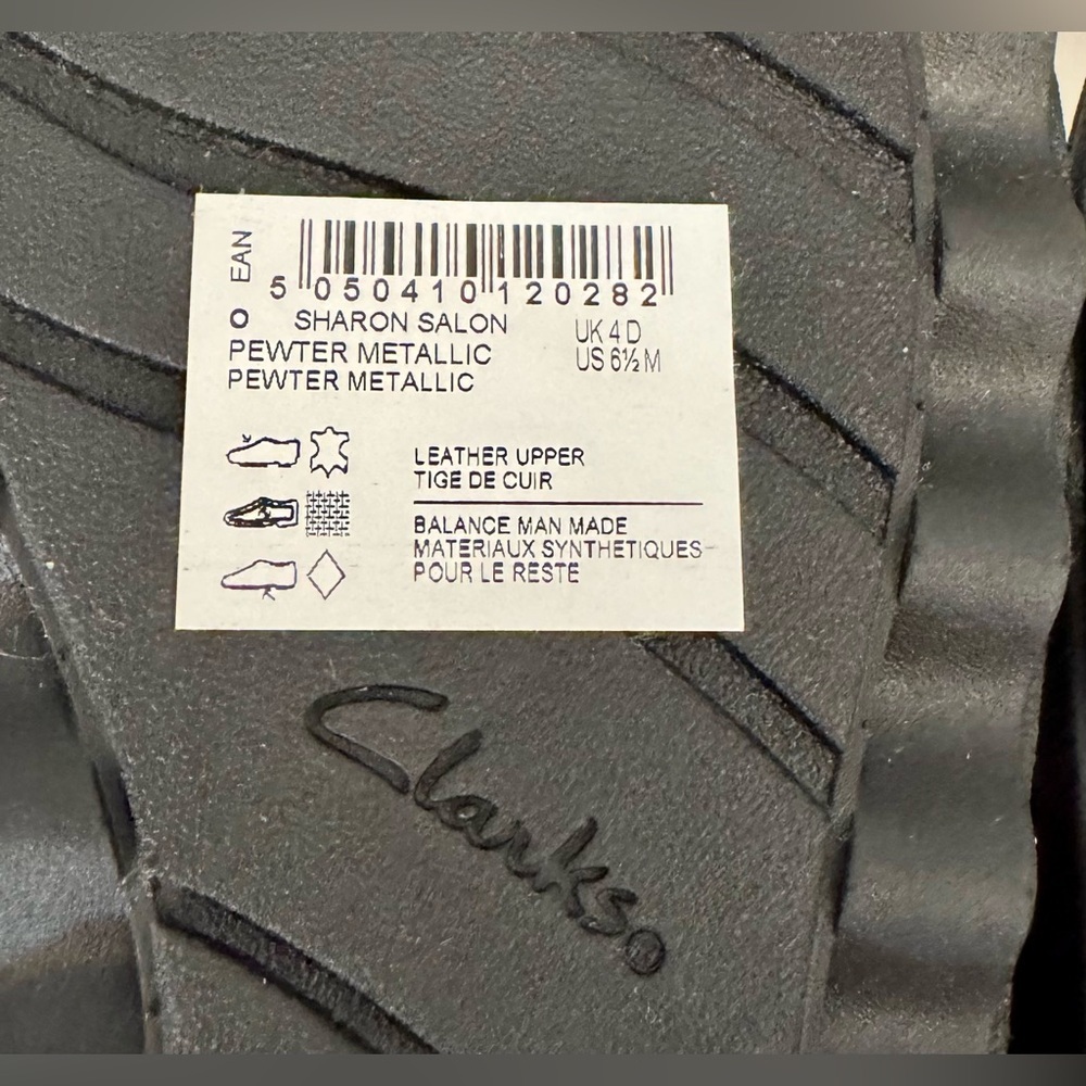 Clarks Collection Sharon Salon Pewter Metallic Ankle Boots (Size US 6.5M) - Picture 3 of 8